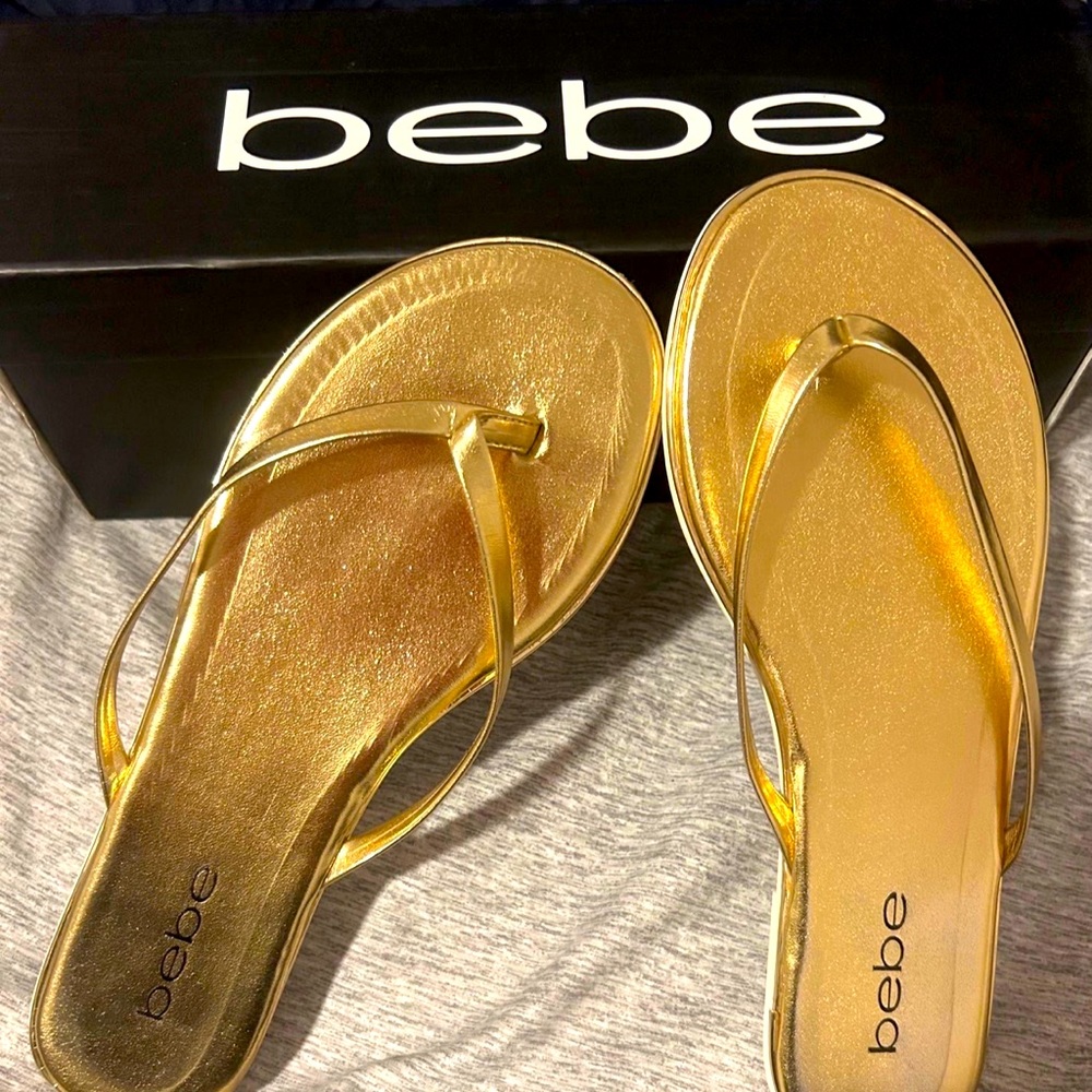 Bebe gold sandals 6.5